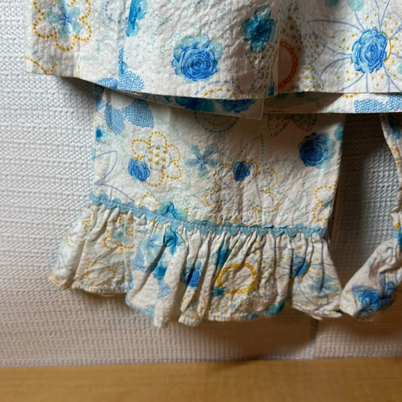 LITTLE ENGLISH Floral 2 Piece Ruffle Sleeveless Outfit Girls Size 6 - Picture 3 of 5